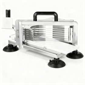   VEVOR kereskedelmi paradicsomszeletelő, 3/8 hüvelykes paradicsomvágó szeletelő, rozsdamentes acélból készült, nagy teherbírású paradicsomszeletelő gép, kézi paradicsomszeletelő csúszásmentes lábakkal, paradicsom, uborka, banán vág