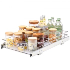   VEVOR 28 cm széles x 53 cm mély x 6,5 cm magas kihúzható szekrényrendszerező, nagy teherbírású, kihúzható kamrapolcok, acél kihúzható fiókok, tolófiókos tároló otthonra, mosogató alatt, 33 cm széles x 56 cm mély x 18 cm magas szek