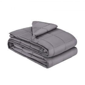   VEVOR súlyozott takaró, 11 kg, 20 x 213 cm-es king size, puha, 100% pamutból készült, nehéz takaró üveggyöngyökkel, lélegző anyagból, 113-155 kg-os felnőttek számára alkalmas, szorongás- és stresszoldás, alvásjavítás, szürke