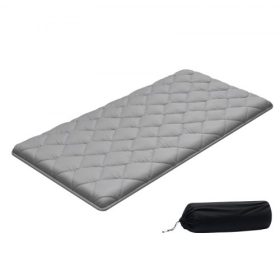   VEVOR japán tatami matrac, ikerméretű összecsukható japán tatami matrac, futon matrac tárolótáskával és rögzítővel, 9 rétegű padlószőnyeg alváshoz, kollégiumi szobához, meditációhoz, jógához, 2032 x 991 x 89 mm, szürke