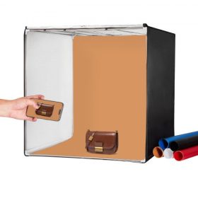   VEVOR fotóstúdió fénydoboz 815x815x815 mm 5600K 210 LED lámpával, hálózati adapterrel
