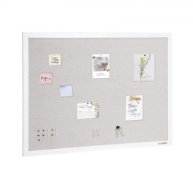   VEVOR 122x91 cm-es fehér parafatábla vászon felülettel – Stílusos falra szerelhető hirdetőtábla otthonra, iskolába, irodába – Elegáns és funkcionális hirdetőtábla