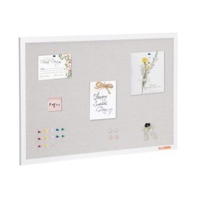   VEVOR 90x60 cm-es fehér parafatábla vászon felülettel – Stílusos falra szerelhető hirdetőtábla otthonra, iskolába, irodába – Elegáns és funkcionális hirdetőtábla