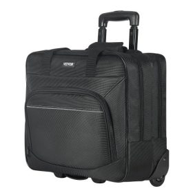   VEVOR gurulós laptoptáska 15,6 hüvelykes (39,6 cm) kerekes számítógéptáska nőknek és férfiaknak, fekete