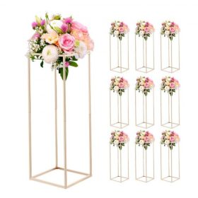   VEVOR esküvői virágállvány, 10 db-os 80 cm-es oszlopos virágállvány, virágállványok rejtett csavarral, téglalap alakú, köbös virágkiállító állvány esküvőre, partira, születésnapra, otthonra, arany asztaldísz állványok