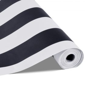   VEVOR öntapadós tapéta, 45 cm x 15 m, fekete-fehér, modern geometrikus, vízálló, öntapadós, könnyen tisztítható faldekoratív viniltekercs hálószobába, konyhába, irodába, fürdőszobába