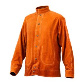   VEVOR lángálló hegesztőkabát - XXL méret, strapabíró marhabőr hegesztőkabát, vízálló, hőálló biztonsági mellény patentgombbal, 4 zsebbel és állítható mandzsettával hegesztőknek acélművekben