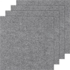   VEVOR szőnyegcsempék lehúzható és ragasztható, 30,5 x 30,5 cm-es négyzet alakú öntapadó szőnyegpadló, puha párnázott szőnyegcsempék, könnyen felszerelhető barkácsolás hálószoba nappalihoz, kültéren (12 csempe, világosszürke)