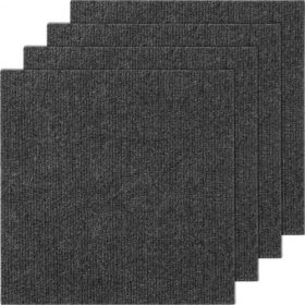   VEVOR szőnyeglapok, lehúzható és ragasztható, 12” x 12” négyzetek, öntapadós szőnyegpadlólap, puha, párnázott szőnyeglapok, könnyen telepíthető barkácsolás hálószobába, nappaliba, beltérre, kültérre (12 csempe, sötétszürke)