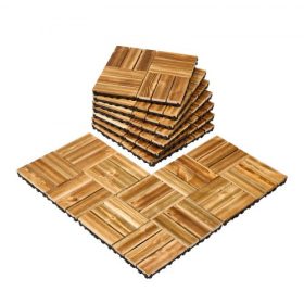   VEVOR egymásba illeszthető teraszlapok, tömörfa, 10 db-os csomag, 12"x12" vízálló kámforfenyő padló, minden időjárási körülményre, teraszburkolat, veranda, medence melletti erkély, hátsó udvar, (fa)