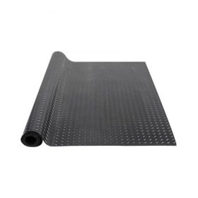   VEVOR gyémántlemezes gumi padlószőnyeg tekercs, 3 mm x 4 láb x 15 láb garázspadlószőnyeg, SBR gumi garázspadló tekercs, könnyen tisztítható, gyémántlemezes gumiszőnyeg autó alá, garázsipari edzőterem, fekete