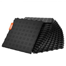   VEVOR garázscsempék egymásba illeszthetőek, 12 x 12 x 0,53 hüvelykes, 50 darabos garázspadlóburkoló csempe, csúszásmentes, kétoldalas textúrájú garázspadlólapok, garázsokhoz, pincékhez, javítóműhelyekhez, fekete