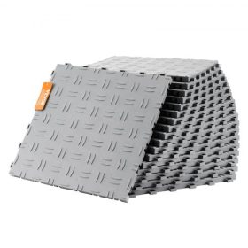   VEVOR garázscsempék egymásba illeszthetőek, 12 x 12 x 0,53 hüvelykes, 25 darabos garázspadlóburkoló csempe, csúszásmentes, kétoldalas, texturált garázspadlólapok, garázsokhoz, pincékhez, javítóműhelyekhez, ezüst