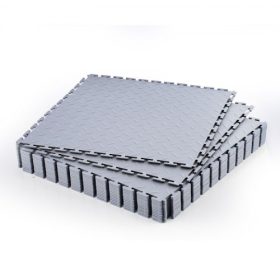   VEVOR garázspadlólapok egymásba illeszthetőek, 16 darabos csomag 513 x 513 x 5 mm-es egymásba illeszthető moduláris garázspadlólapok, gyémánt alakú lemezes csúszásgátló PVC szőnyegek műhelybe, raktárba, szerszámoskamrába, világos