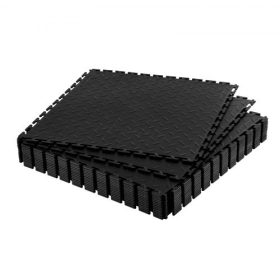   VEVOR garázspadlólapok egymásba illeszthetőek, 16 darabos csomag 513 x 513 x 5 mm-es egymásba illeszthető moduláris garázspadlólapok, gyémánt alakú lemez, csúszásmentes PVC szőnyegek műhelybe, raktárba, szerszámoskamrába, fekete