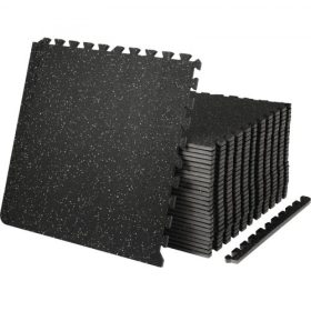  VEVOR 25 db 12,70 mm vastag edzőtermi szőnyeg, 60,96 x 60,96 cm EVA hab és gumi tetejű, egymásba illeszthető edzőszőnyegek 9,29 m² lefedettséggel, vízálló edzőpuzzle padlóburkolat edzőterembe, otthonra, garázsba, pincébe