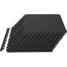   VEVOR 12 db 12,70 mm vastag edzőtermi szőnyeg, 60,96 x 60,96 cm EVA hab és gumi tetejű, egymásba illeszthető edzőszőnyegek 4,46 m² lefedettséggel, vízálló edzőpuzzle padló edzőterembe, otthonra, garázsba, pincébe