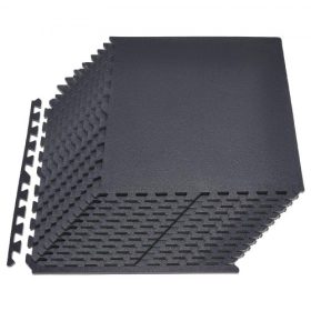   VEVOR Puzzle edzőszőnyeg, 24 db-os fitneszfelszerelés-szőnyeg, 610 x 610 x 14 mm, nagy sűrűségű EVA habszivacs edzőszőnyeg-készlet, összekapcsolódó gumi puha lapok, védő padlópárna otthonra, edzőterembe, irodába, fekete