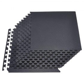   VEVOR Puzzle edzőszőnyeg, 12 db-os fitneszfelszerelés-szőnyeg, 610 x 610 x 14 mm, nagy sűrűségű EVA habszivacs edzőszőnyeg-készlet, összekapcsolódó gumi puha lapok, védő padlópárna otthonra, edzőterembe, irodába, fekete