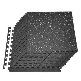   VEVOR Puzzle edzőszőnyeg, 24 db-os fitneszfelszerelés-szőnyeg, 610 x 610 x 10 mm, nagy sűrűségű EVA habszőnyeg-készlet, összekapcsolódó gumi puha lapok, védő padlópárna fehér pöttyökkel otthoni edzőterembe, irodába