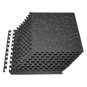   VEVOR Puzzle edzőszőnyeg, 12 db-os fitneszfelszerelés-szőnyeg, 610 x 610 x 14 mm, nagy sűrűségű EVA habszőnyeg-készlet, összekapcsolódó gumi puha lapok, védő padlópárna szürke pontokkal otthoni edzőterembe és irodába