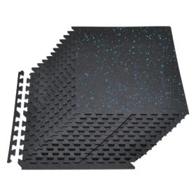   VEVOR Puzzle edzőszőnyeg, 24 db-os fitneszfelszerelés-szőnyeg, 610 x 610 x 14 mm, nagy sűrűségű EVA habszőnyeg-készlet, összekapcsolódó gumi puha lapok, védő padlópárna kék pontokkal otthoni edzőterembe, irodába