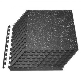   VEVOR Puzzle edzőszőnyeg, 24 db-os fitneszfelszerelés-szőnyeg, 610 x 610 x 14 mm, nagy sűrűségű EVA habszőnyeg-készlet, összekapcsolódó gumi puha lapok, védő padlópárna fehér pöttyökkel otthoni edzőterembe, irodába