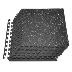   VEVOR Puzzle edzőszőnyeg, 12 db-os fitneszfelszerelés-szőnyeg, 610 x 610 x 10 mm, nagy sűrűségű EVA habszőnyeg-készlet, összekapcsolódó gumi puha lapok, védő padlópárna fehér pöttyökkel otthoni edzőterembe, irodába