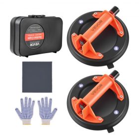   VEVOR vákuumos tapadókorongos eszköz, 203 mm-es vákuumos üvegemelő ABS fogantyúval, 180 kg maximális teherbírással, csempe tapadókorongos eszköz hordtáskával nagy csempék, gránit, gipszkarton, ablakok emeléséhez (2 db-os csomag)