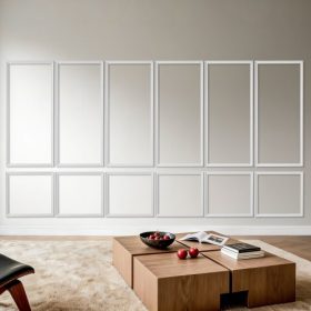   VEVOR fali díszléc 6 db-os csomag, lambéria panelek készlet, könnyű, festhető polisztirol, könnyen felszerelhető, vízálló fali díszléc belső dekorációhoz nappaliba, hálószobába, fehér (61x137 + 61x61 cm)