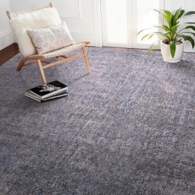   VEVOR beltéri plüss szőnyegek, 2,74 x 3,66 m plüss szőnyeg, szőrös szőnyegek hosszú plüss szálakkal, vastag és tartós, magas szálú szőnyeg nagy forgalmú területekre, nem hullik és csúszásmentes hátlap, kékes-szürke