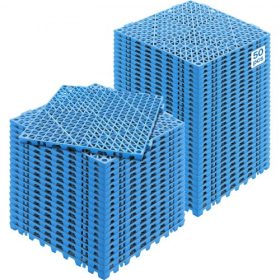   VEVOR moduláris összekapcsolódó párna, 50 db-os csomag 30 x 30 cm-es illesztő vízelvezető szőnyegek, puha PVC összekapcsolódó vízelvezető padlólapok, csúszásmentes vízelvezető lyukak fürdőszobába, konyhába, medencébe, nedves terül