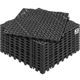   VEVOR egymásba illeszthető vízelvezető szőnyeg, 30,5 x 30,5 cm, PVC, csúszásmentes padlólapok, 12 db-os csomag