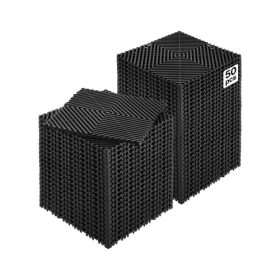   VEVOR összekapcsolódó vízelvezető szőnyeg, 12” x 12” moduláris összekapcsolódó párna, 50 db illesztő vízelvezető szőnyeg, csúszásmentes fekete PP vízelvezető padlólap és zuhanyszőnyeg, garázsba, kertbe, konyhába és kültérre