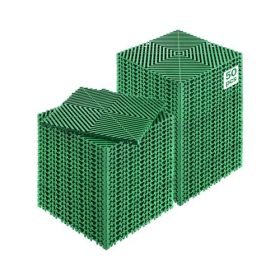   VEVOR Összekötős vízelvezető szőnyeg, 50 db moduláris összekapcsolódó párna, 12” x 12” illesztő vízelvezető szőnyegek, csúszásmentes zöld PP vízelvezető padlólap és zuhanyszőnyeg, garázsba, kertbe, konyhába és kültérre