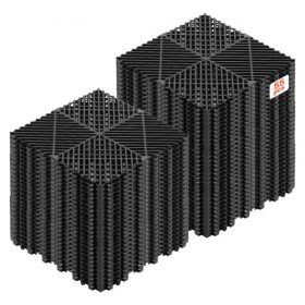   VEVOR Összekötős vízelvezető szőnyegek, 310 x 310 mm, Moduláris garázspadlólapok, Csúszásmentes PP vízelvezető padlólapok, Önleeresztő, Könnyen telepíthető, Fürdőszobába, Konyhába, Medencébe és Kültérre, Fekete, 55 db-os csomag