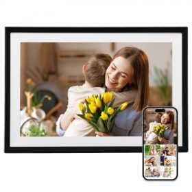   VEVOR 260x180 mm-es (10 hüvelykes) digitális képkeret 32 ​​GB-os IPS érintőképernyős Wi-Fi-s képkeret