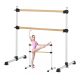 VEVOR balett rúd, dupla bükkfa rúd otthonra, szabadon álló hordozható balett nyújtó táncrudak, állítható magasságú, billegésgátló fitnesz edzőtermi felszerelés, Pilates egyensúlyi edzéshez