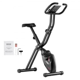   VEVOR összecsukható szobakerékpár, összecsukható fitnesz szobakerékpár, állítható mágneses ellenállású szobakerékpár, függőleges beltéri kerékpár otthoni edzőtermi edzéshez, kényelmes üléspárna, LCD monitor