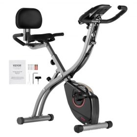   VEVOR összecsukható szobakerékpár, összecsukható fitnesz szobakerékpár, állítható mágneses ellenállású szobakerékpár, függőleges beltéri kerékpár otthoni edzőtermi edzéshez, kényelmes üléspárna, LCD monitor