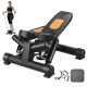 VEVOR lépcsőfok, mini lépcsőfok otthoni edzéshez, hidraulikus fitnesz csavarlépcső ellenállási szalagokkal, teljes test edzés kardio felszerelés, lépcsőfok LCD monitorral, 330LBS teherbírás