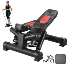   VEVOR lépcsőfok, mini lépcsőfok otthoni edzéshez, hidraulikus fitnesz csavarlépcső ellenállási szalagokkal, teljes test edzés kardio felszerelés, lépcsőfok LCD monitorral, 330LBS teherbírás