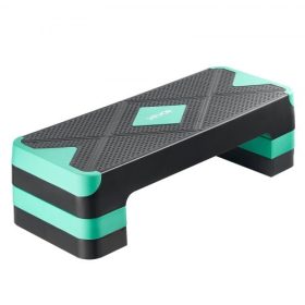   VEVOR aerobik edzőlépcső, 28 hüvelykes edző aerobik lépcső, állítható magasságú fitnesz edzőlépcső, 4 emelővel, csúszásmentes felületű pad otthoni edzőterem kardio erősségéhez, zöld