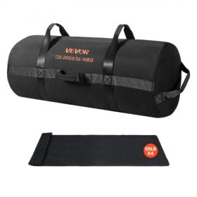   VEVOR edzőhomokzsák, nagy teherbírású edzőtáskák fogantyúkkal, 56-90 kg-os állítható csapózsák fitnesz erőnléti edzéshez, keresztedzéshez, otthoni edzőtermi edzéshez, fekete (töltetlen)