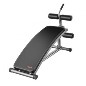   VEVOR felüléspad, ívelt lejtős hasizompad fordított hasprés fogantyúval, 6 állítható magasságú beállítással, strapabíró acél, 272 kg teherbírás otthoni edzőtermi edzésekhez, erőnléti edzéshez, teljes test izmainak megdolgoztatásáh