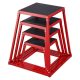 VEVOR pliometrikus ugródobozok, 12/18/24/30 hüvelykes pliometrikus doboz, platform és ugró agility doboz, csúszásgátló fitnesz edzés lépcsőződoboz készlet otthoni edzőtermi edzéshez, kondicionáló erőnléti edzés, piros