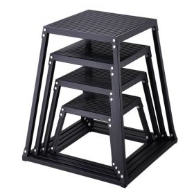   VEVOR pliometrikus ugródobozok, 12/18/24/30 hüvelykes pliometrikus doboz, platform és ugró agility doboz, csúszásgátló fitnesz edzés lépcsős dobozkészlet otthoni edzőtermi edzéshez, kondicionáló erőnléti edzés, fekete