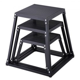   VEVOR pliometrikus ugródobozok, 12/18/24 hüvelykes pliometrikus doboz, platform és ugró agility doboz, csúszásgátló fitnesz edzés lépcsőződoboz készlet otthoni edzőtermi edzéshez, kondicionáló erőnléti edzés, fekete
