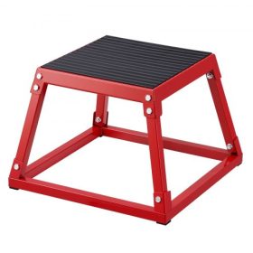  VEVOR pliometrikus ugródoboz, 12 hüvelykes pliometrikus doboz, acél pliometrikus platform és ugró agility doboz, csúszásgátló fitnesz edzőlépcsős doboz otthoni edzőtermi edzéshez, kondicionáló erőnléti edzés, piros