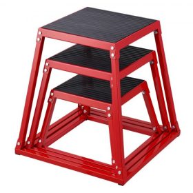   VEVOR pliometrikus ugródobozok, 12/18/24 hüvelykes pliometrikus doboz, platform és ugró agility doboz, csúszásgátló fitnesz edzés lépcsőződoboz készlet otthoni edzőtermi edzéshez, kondicionáló erőnléti edzés, piros